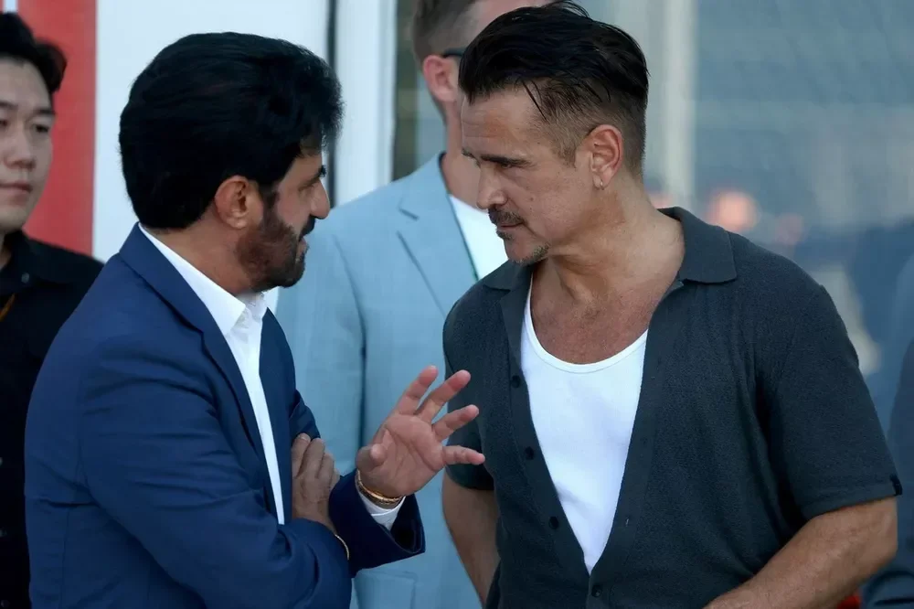 Mohammed ben Sulayem, FIA President and Colin Farrell