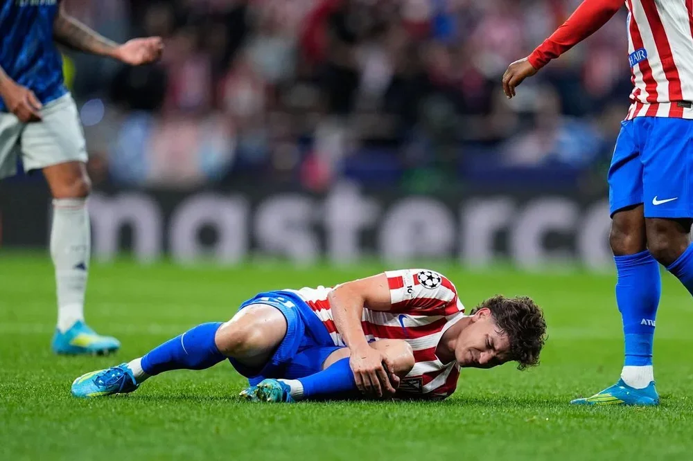 Julián Álvarez, tras su lesión de hace seis días.